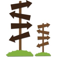 directional wood sign
