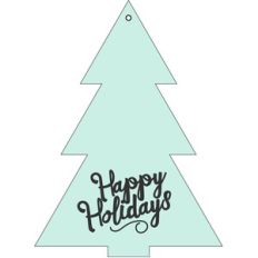 happy holidays tree tag