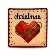 christmas patchwork heart card