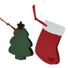 christmas tag set - stocking and tree