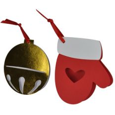 christmas tag set - bell and mitten