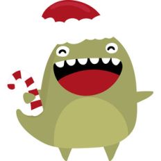 green monster with santa hat
