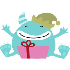 monster with present