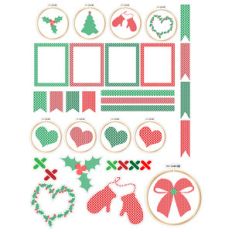 christmas cross-stitch planner stickers