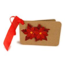 poinsettias layered gift tag