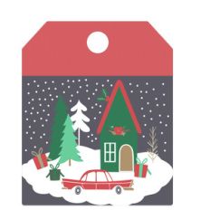 christmas cabin tag