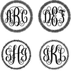 monogram basic script - leaf vines
