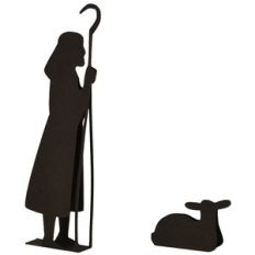 shepherd and lamb free standing nativity