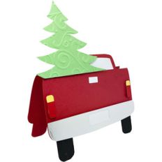 truck christmas tree card