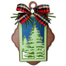 winter trees ornament gift tag