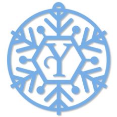 snowflake monogram ornament - y