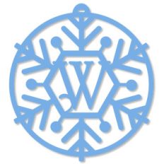 snowflake monogram ornament - w