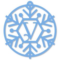snowflake monogram ornament - v