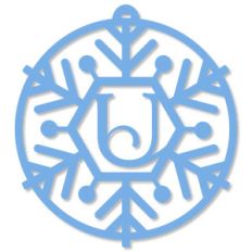 snowflake monogram ornament - u