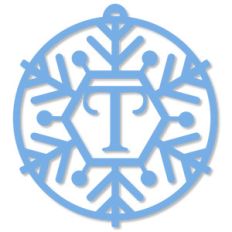 snowflake monogram ornament - t