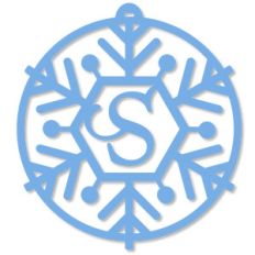 snowflake monogram ornament - s