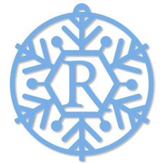 snowflake monogram ornament - r