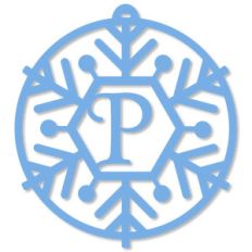 snowflake monogram ornament - p
