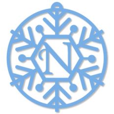 snowflake monogram ornament - n