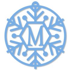 snowflake monogram ornament - m
