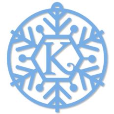 snowflake monogram ornament - k