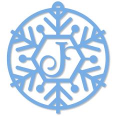 snowflake monogram ornament - j
