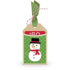 gift card holder tag snowman