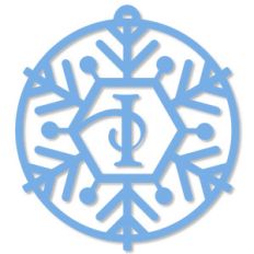 snowflake monogram ornament - i