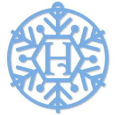 snowflake monogram ornament - h