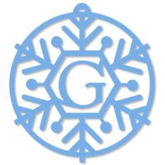 snowflake monogram ornament - g