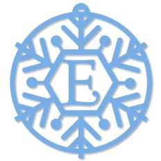 snowflake monogram ornament - e
