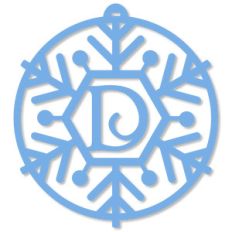 snowflake monogram ornament - d