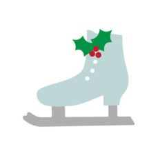 ice skate and holly