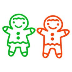 gingerbread boy and girl outline