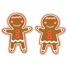 gingerbread boy and girl layered