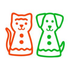 gingerbread cat and dog
