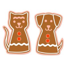 gingerbread cat and dog layered