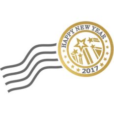 happy new year stars stamp
