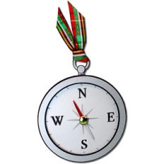 compass gift tag ornament