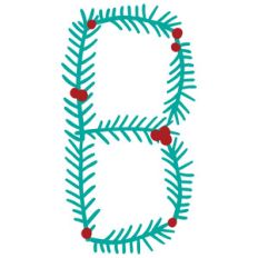 christmas holly alphabet b
