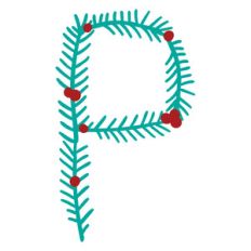 christmas holly alphabet p