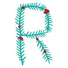 christmas holly alphabet r