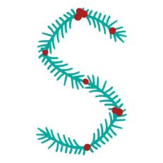 christmas holly alphabet s