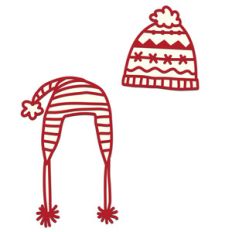two warm winter hats