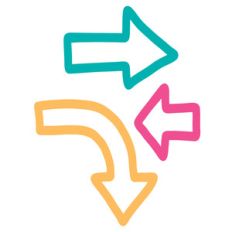 doodle outline arrows set