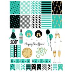 new years planner stickers