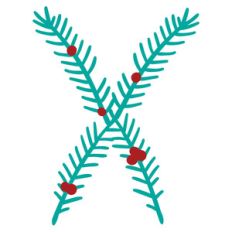 christmas holly alphabet x