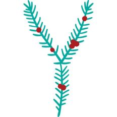 christmas holly alphabet y