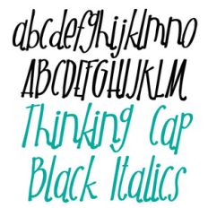 pn thinking cap black italics