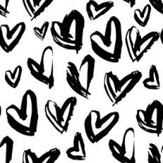 hand painted heart pattern